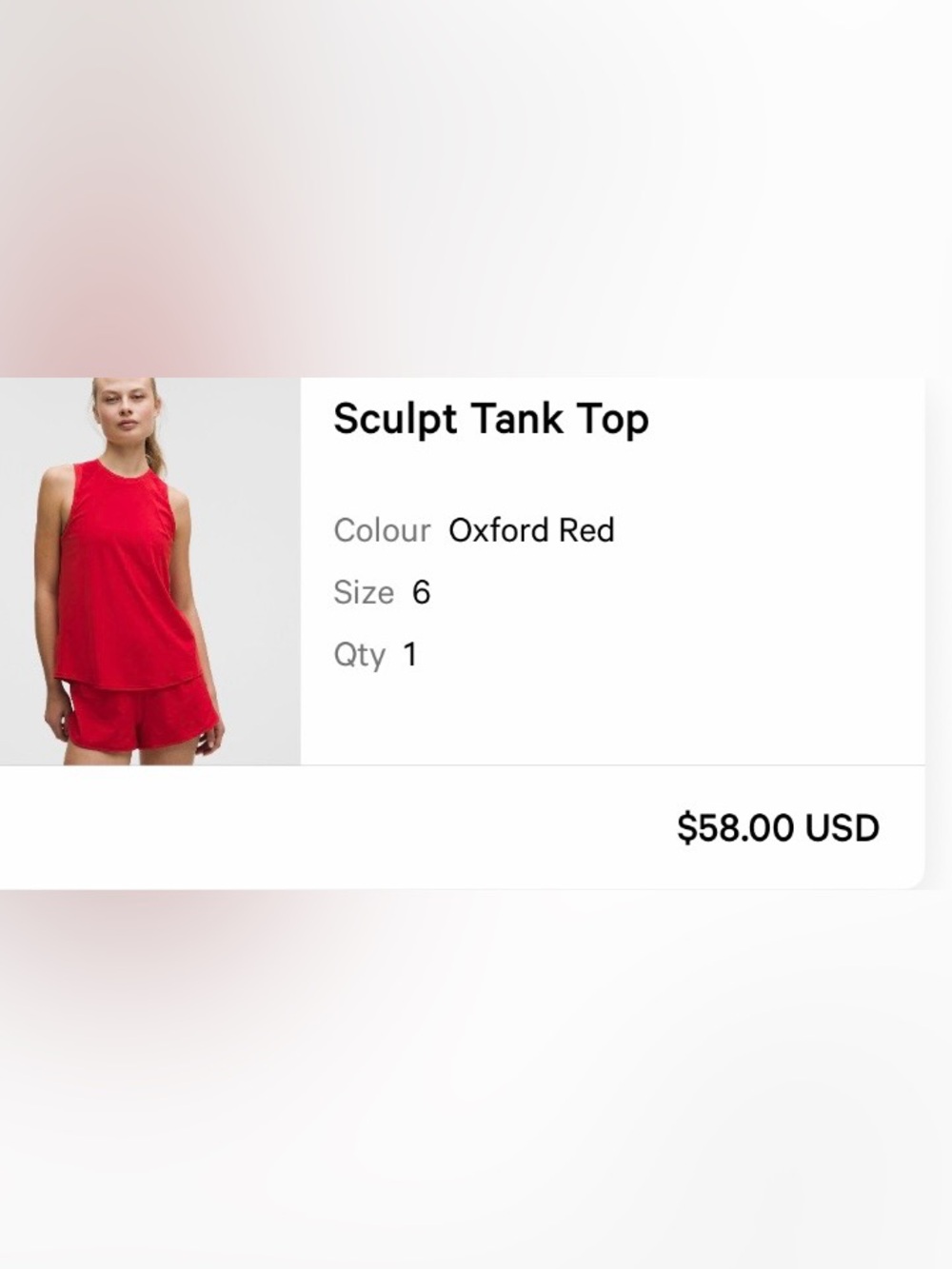 lululemon athletica Sculpt Tank Top - Oxford Red